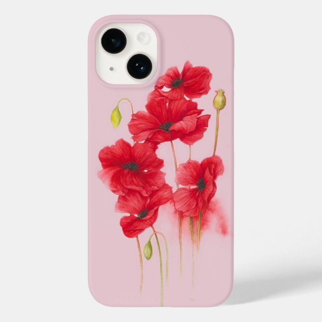 Rote Pflaumen auf rosa Blüte Case-Mate iPhone Hülle (Rückseite)
