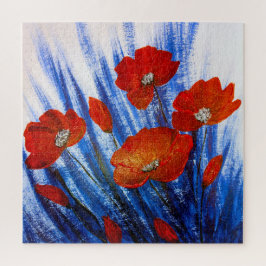 Rote Pflaumen im blauen Gras Puzzle