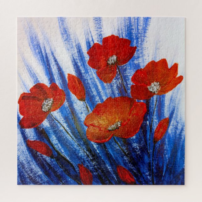 Rote Pflaumen im blauen Gras Puzzle (Vertikal)