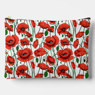 Rote Pflaumen in einem Feld auf Weiß Zubehörtasche