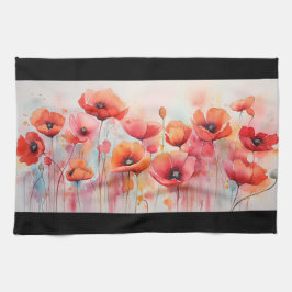 Rote Pflaumen in einem Wasserfeld Geschirrtuch