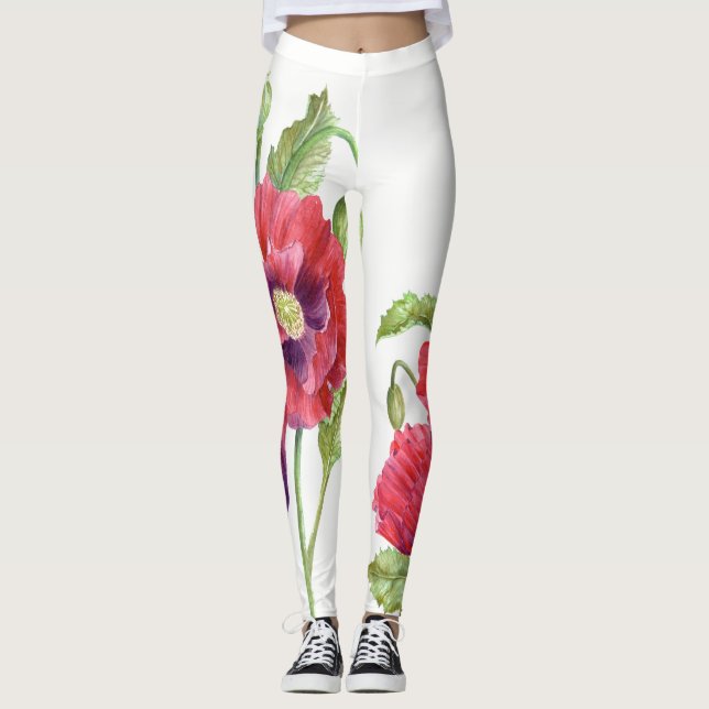 Rote Pflaumen Leggings (Vorderseite)