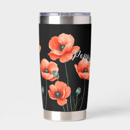 Rote Pflaumen Name Floral Thermal Wine Tumbler Thermobecher