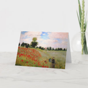 Rote Pflaumen von Monet - Mohnfeld Parasol-Frau Karte