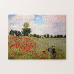 Rote Pflaumen von Monet - Mohnfeld Parasol-Frau Puzzle