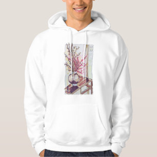 Rote Pflaumenblüten Hoodie