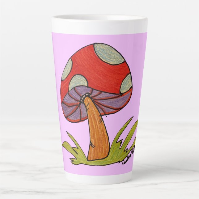 Rote Pilz-Kaffeetasse Milchtasse (Vorderseite)