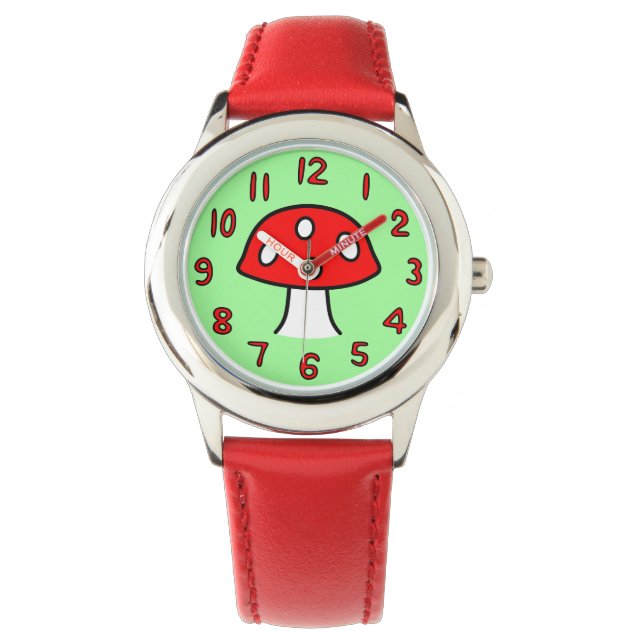 Rote Pilzbeobachtung (Kind) Armbanduhr (Vorderseite)