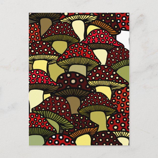 Rote Pilze Postkarte (Vorderseite)