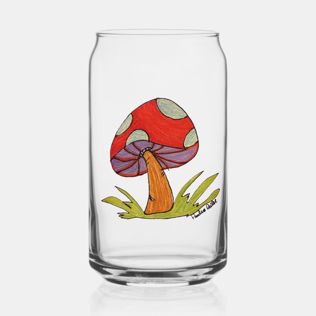 Rote Pilzglas Dosenglas (Vorderseite)