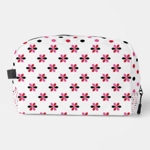 ROTE PINK BLACK FLORAL PATTERN UND POLKA DOTS WASCHBEUTEL
