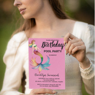 Röte Pink Gold Türkis Meerjungfrauenschwanz Poolpa Postkarte