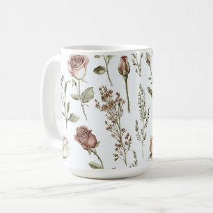 Rote Pink-Rose-Blume Kaffeetasse