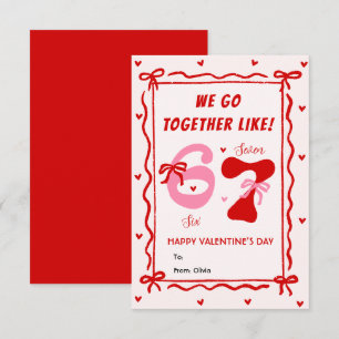 Rote Pinke 6 7 Meme Coquette Schleife Valentinstag Mitteilungskarte