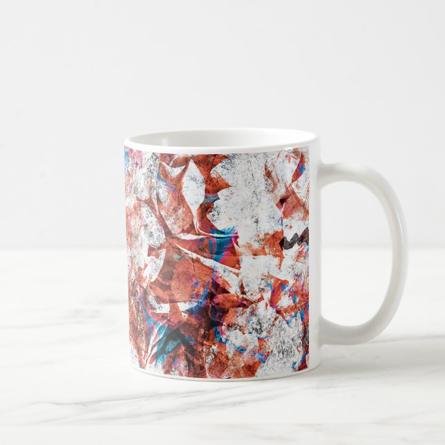 Rote Pinsel abstrakt moderne Digitaltechnik Tasse (Rechts)