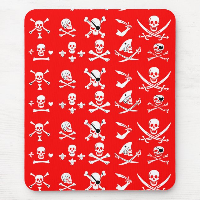 ROTE PIRATBANNER, KREUZTE, SCHWERTER MOUSEPAD (Vorne)
