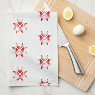 Rote Poinsettia, Abstrakte Weihnachten Geschirrtuch