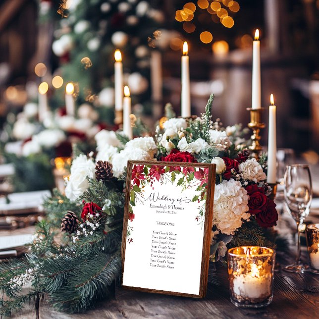 Rote Poinsettia Blumengast Sitzplätze Sockelschild (Von Creator hochgeladen)