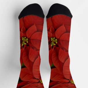 Rote Poinsettia Crew Socks Socken