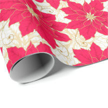 Rote Poinsettia mit den Grüßen GoldWirbel