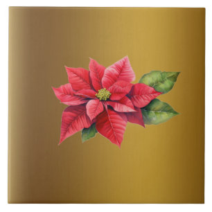 Rote Poinsettia Rostgold Fliese
