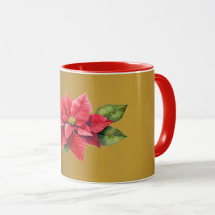 Rote Poinsettia Rostgold Tasse
