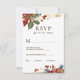 Rote Poinsettia Weihnachtsfeier RSVP Karte