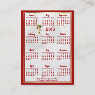 Rote Poinsettie 2015 Taschenkalender Visitenkarte