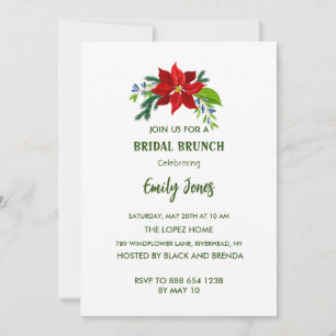 Rote Poinsettie, Braut-Brunch Einladung
