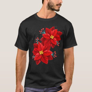 Rote Poinsettie Frohe Weihnachten Blume Frohe Xm T-Shirt