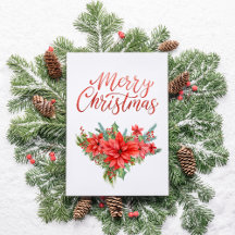 Rote Poinsettie Klassisches Einfaches Frohe Weihna
