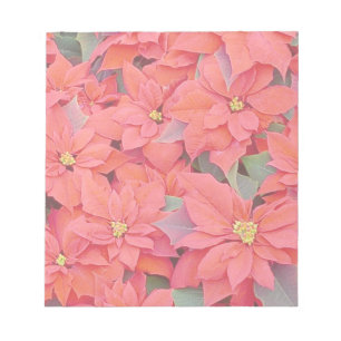 Rote Poinsettien I Weihnachtsblumen Floralfoto Notizblock
