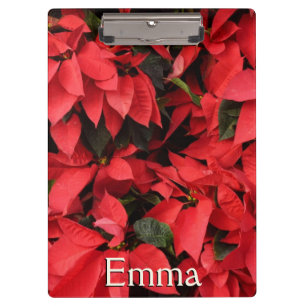 Rote Poinsettien II Weihnachtsfloristik Klemmbrett