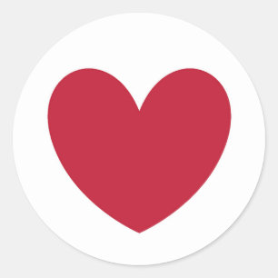 Rote Polka-Herzen auf weiß Runder Aufkleber