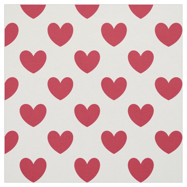 Rote Polka-Herzen auf weiß Stoff (Muster)
