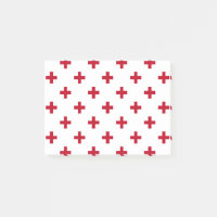 Rote Polka-Kreuze auf weiß