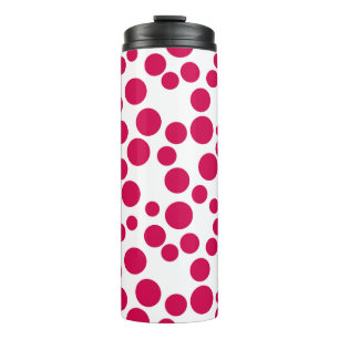 Rote Polka Punkte auf weißem Hintergrund Thermosbecher