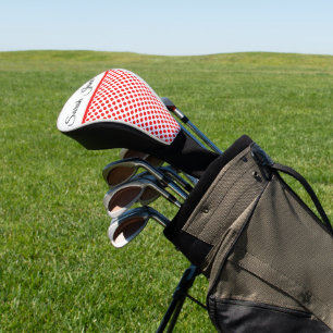 Rote Polka-Punkte Personalisierter Name Golf Headcover