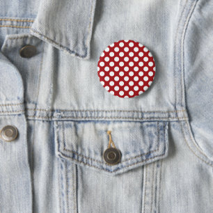 Rote Polka-Punkte, Polka-Dottern-Muster, Punkte, g Button