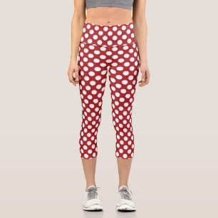 Rote Polka-Punkte, Polka-Dottern-Muster, Punkte, g Capri Leggings