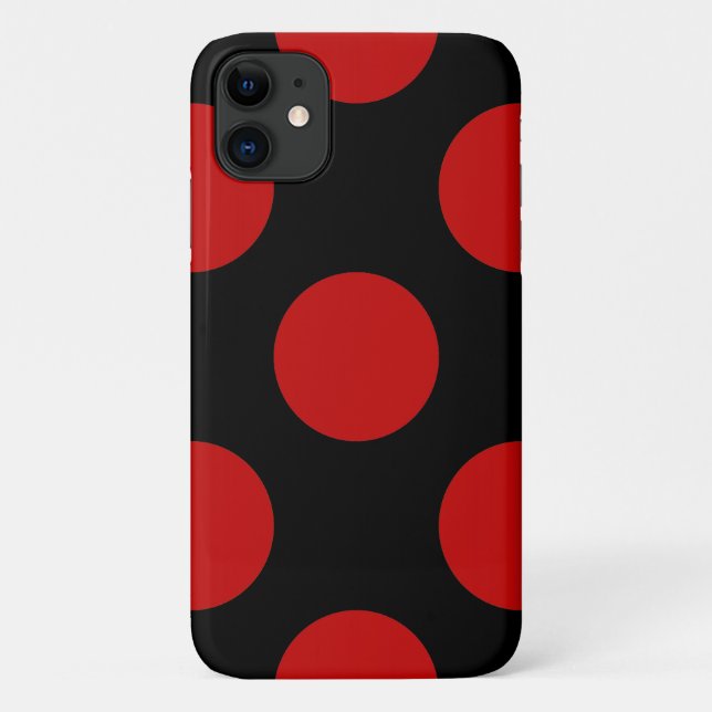 Rote Polka-Punkte, Polka-Dottern-Muster, Punkte, g Case-Mate iPhone Hülle (Rückseite)