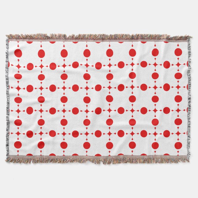 Rote Polka-Punkte, Polka-Dottern-Muster, Punkte, g Decke (Vorderseite)