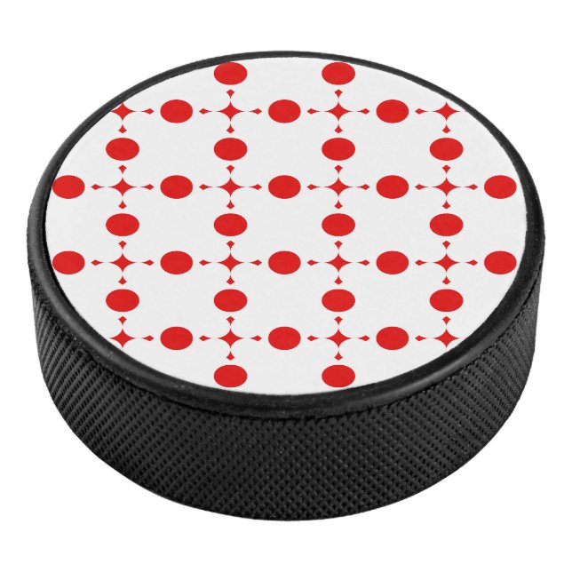 Rote Polka-Punkte, Polka-Dottern-Muster, Punkte, g Eishockey Puck (3/4)