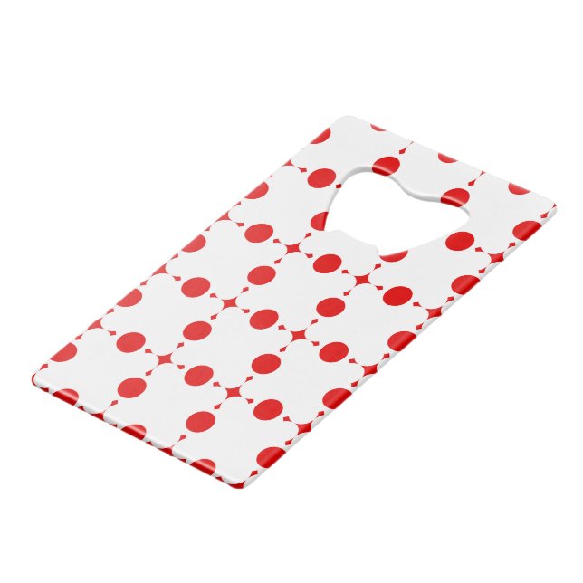 Rote Polka-Punkte, Polka-Dottern-Muster, Punkte, g Geldbeutel Flaschenöffner (Vorderseite Schrägansicht)