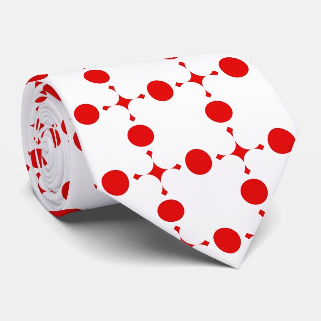 Rote Polka-Punkte, Polka-Dottern-Muster, Punkte, g Krawatte (Gerollt)