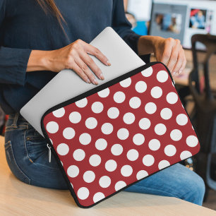 Rote Polka-Punkte, Polka-Dottern-Muster, Punkte, g Laptopschutzhülle