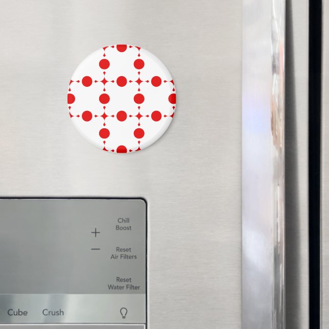 Rote Polka-Punkte, Polka-Dottern-Muster, Punkte, g Magnet (In Situ (Kühlschrank))