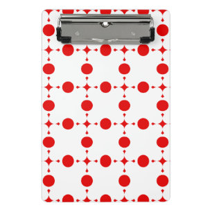 Rote Polka-Punkte, Polka-Dottern-Muster, Punkte, g Mini Klemmbrett
