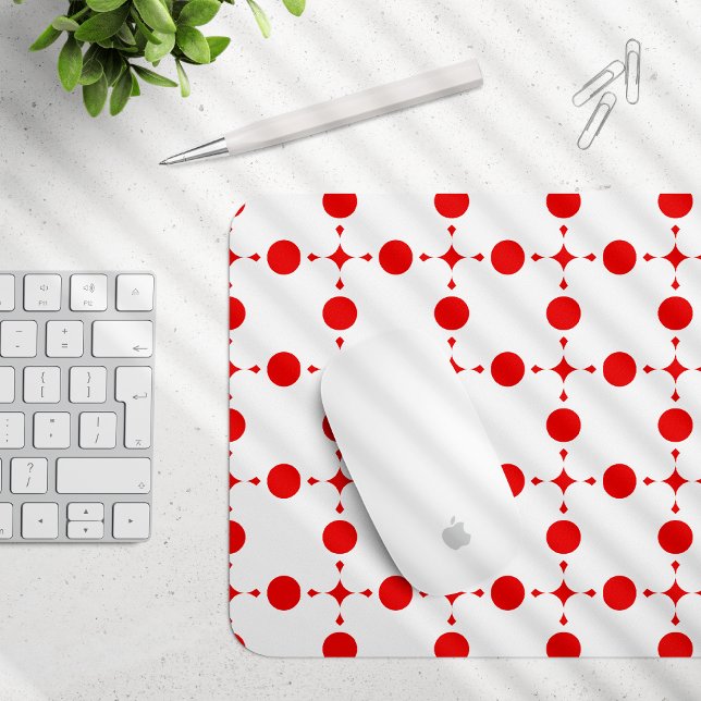 Rote Polka-Punkte, Polka-Dottern-Muster, Punkte, g Mousepad (Von Creator hochgeladen)