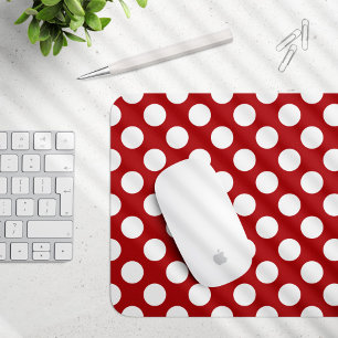 Rote Polka-Punkte, Polka-Dottern-Muster, Punkte, g Mousepad